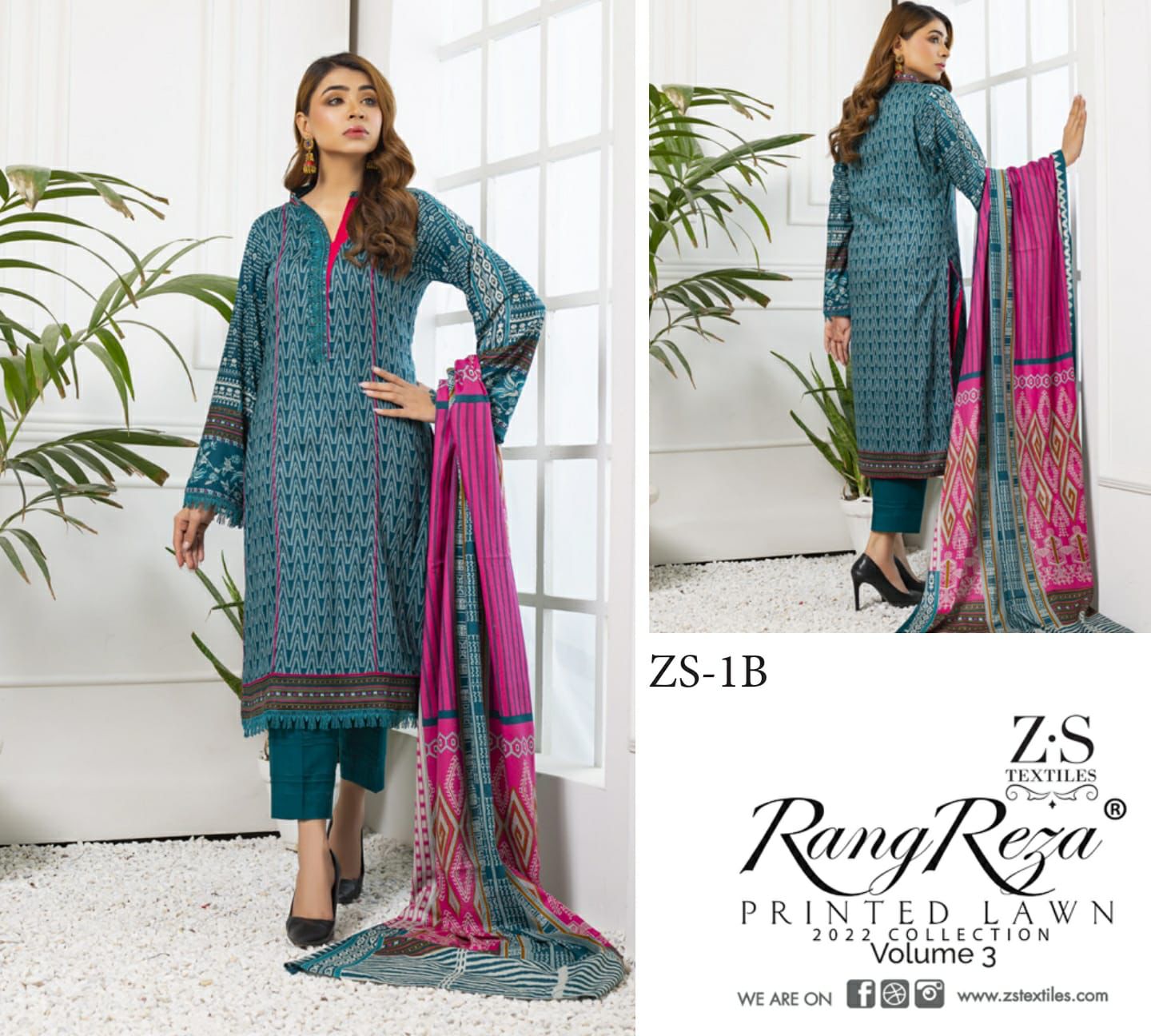 Rang Reza Printed Lawn 3 Cotton Karachi Casual Daily Wear Dress Material Collection